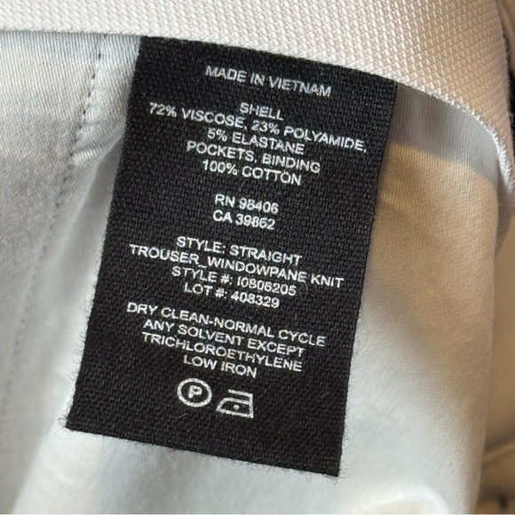 Theory Straight Trouser Windowpane Knit Pant Navy 2 - Picture 8 of 9